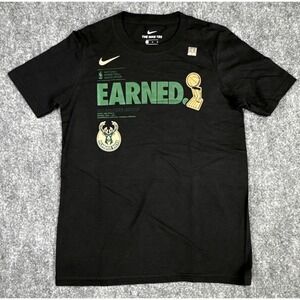 Nike Milwaukee Bucks NBA Finals 2021 Champion T-Shirt Kids Medium Black NEW